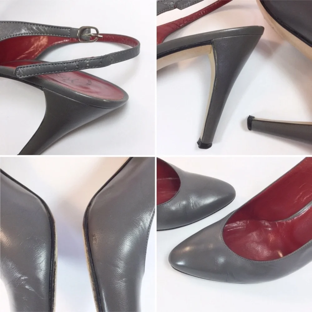 Vintage Yves Saint Laurent Leather Slingback Heels